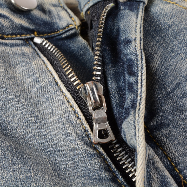 Amiri Schwarze Bones Blaue Jeans – Stylische Denim mit Knochen-Design