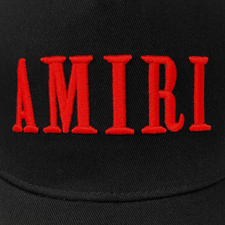 Stylische Amiri Baseballkappe Schwarz Rot Unisex – Premium Urban Headwear