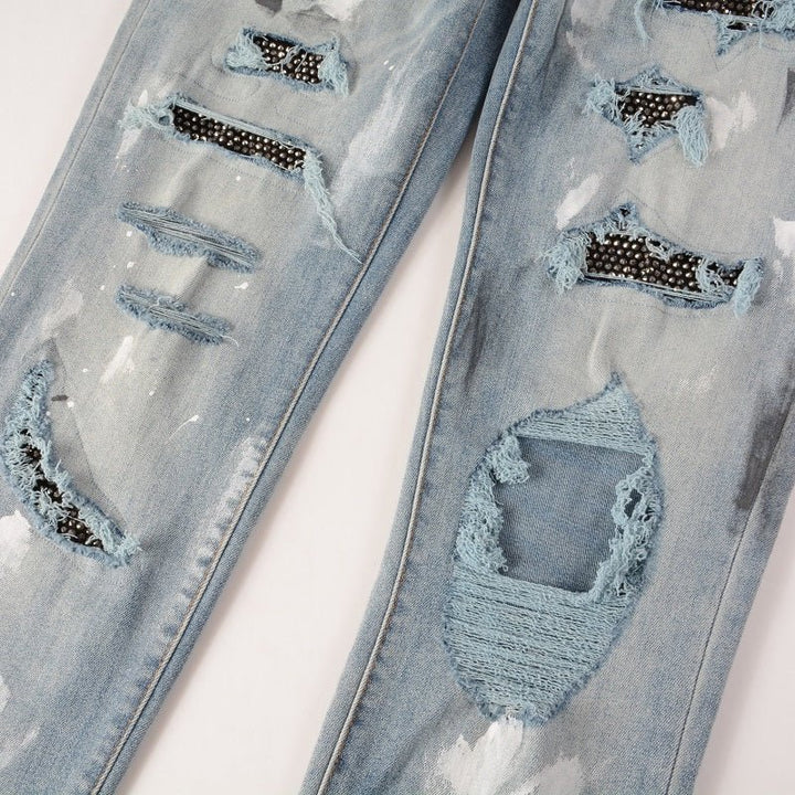 Amiri Schwarze Diamant Designer Jeans – Luxuriöser Slim Fit Stretch Denim