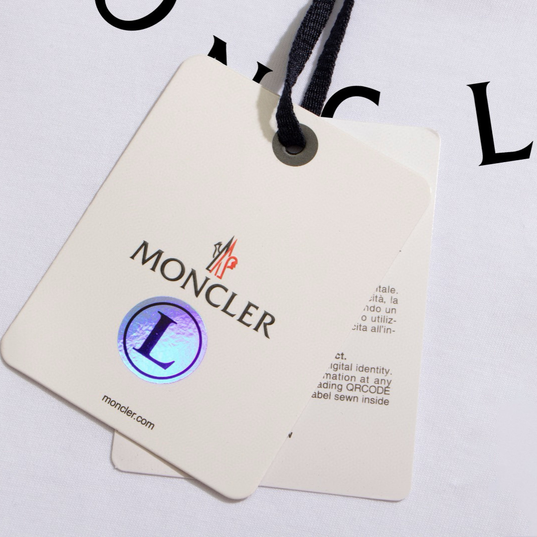 Moncler Hochwertiges Baumwoll-T-Shirt mit Logo-Print Herren Schwarz Weiß