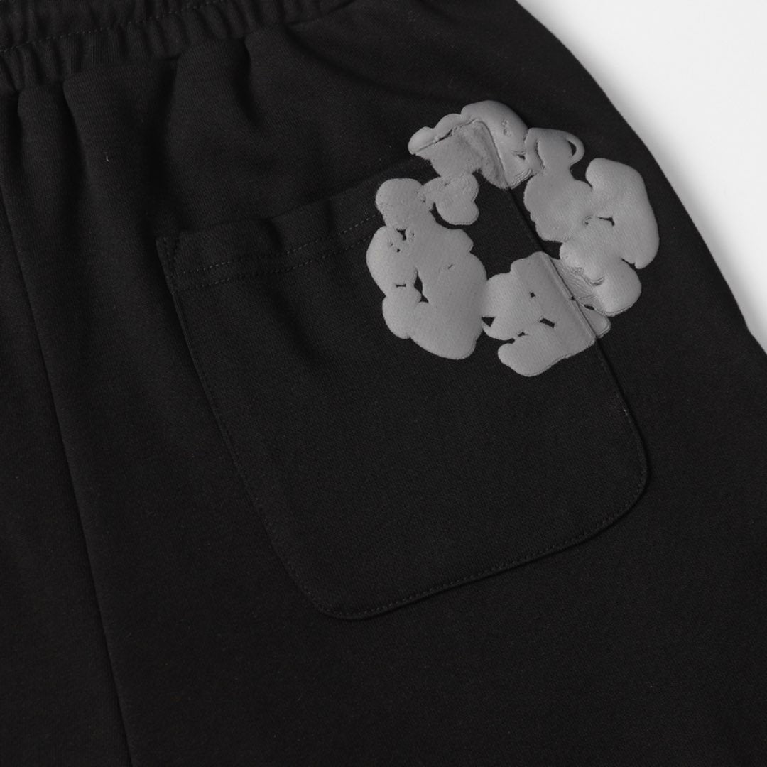 Denim Tears Schwarz-Graues Baumwoll-Shorts-Set für Herren – Stylisch & Bequem
