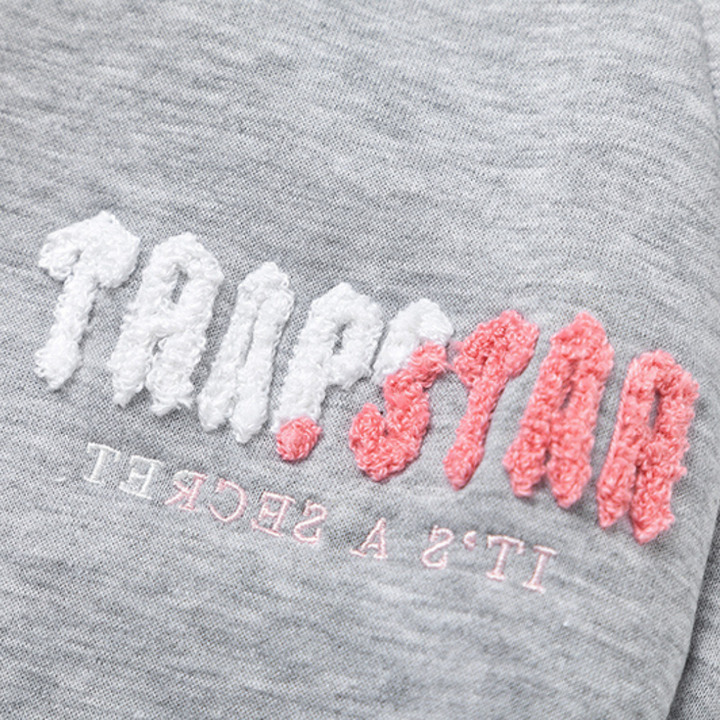 Trapstar Decoded 2.0 Kapuzen-Trainingsanzug Grau-Pink: Stylisch, Bequem, Urban Streetwear