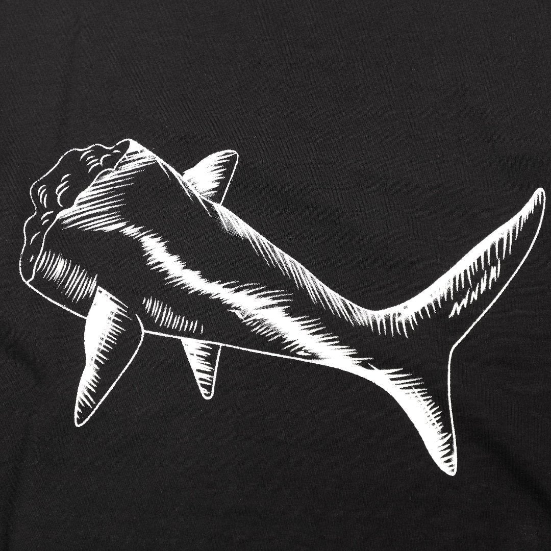 Palm Angels Shark T-Shirt: Luxuriöses Designer-Shirt mit Haifisch-Print, Urbaner Stil
