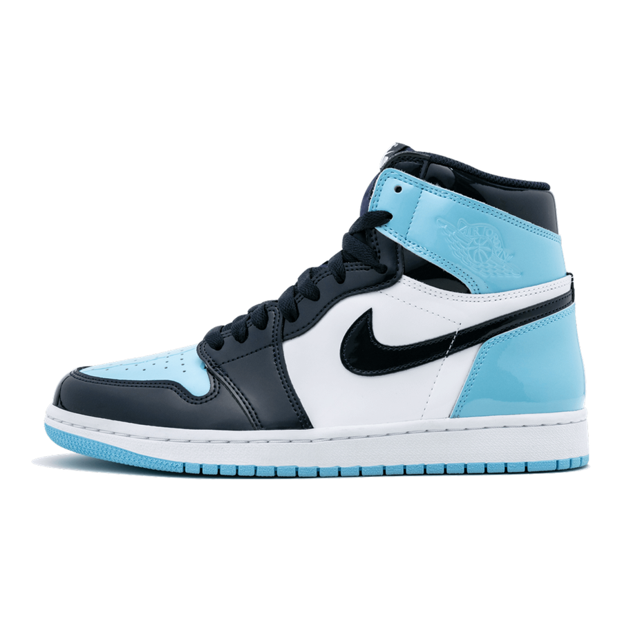 AIR JORDAN 1 HIGH OG WMNS „UNC Patent Leather“: Glänzender Retro Sneaker für Damen