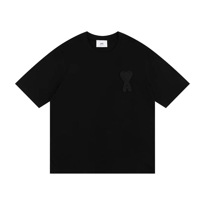 AMI Paris Unisex T-Shirt – Hochwertige Baumwolle, Herz-Logo, Französischer Stil