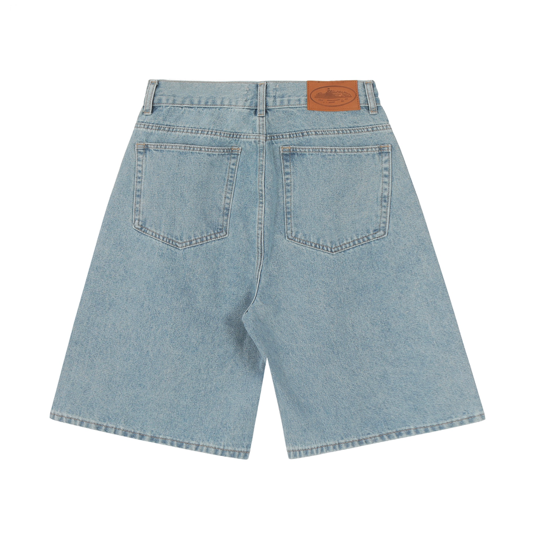 Corteiz Logo Hellblaue Denim Shorts – Bequem, Stylisch, Exklusiver Streetwear Look