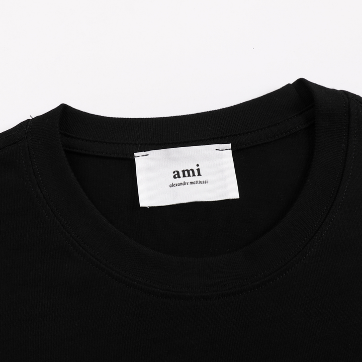 AMI Paris Unisex T-Shirt – Hochwertige Baumwolle, Herz-Logo, Französischer Stil