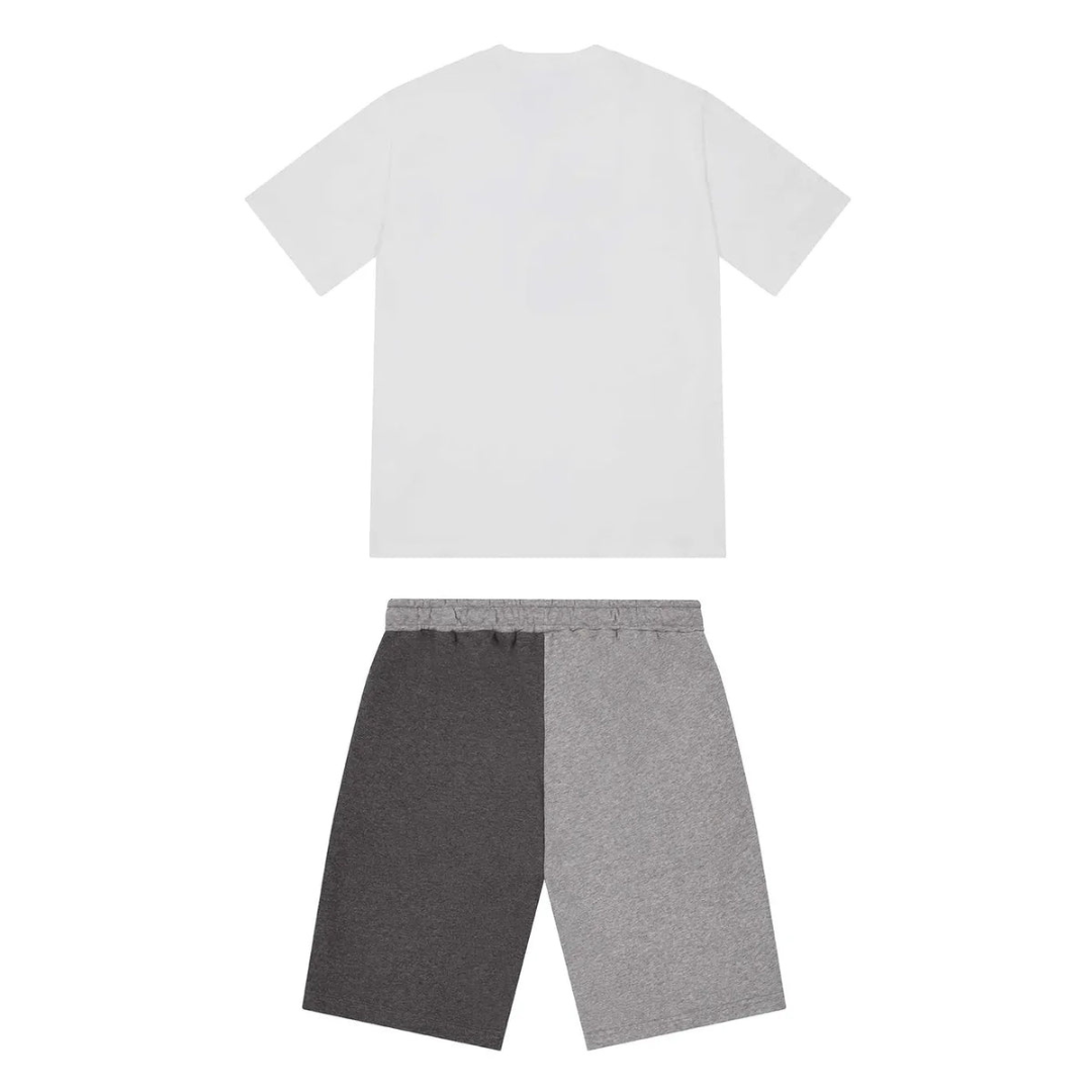 Trapstar Shooters Kurzarm-Set Weiß Grau – Stilvolles Streetwear-Outfit für Herren