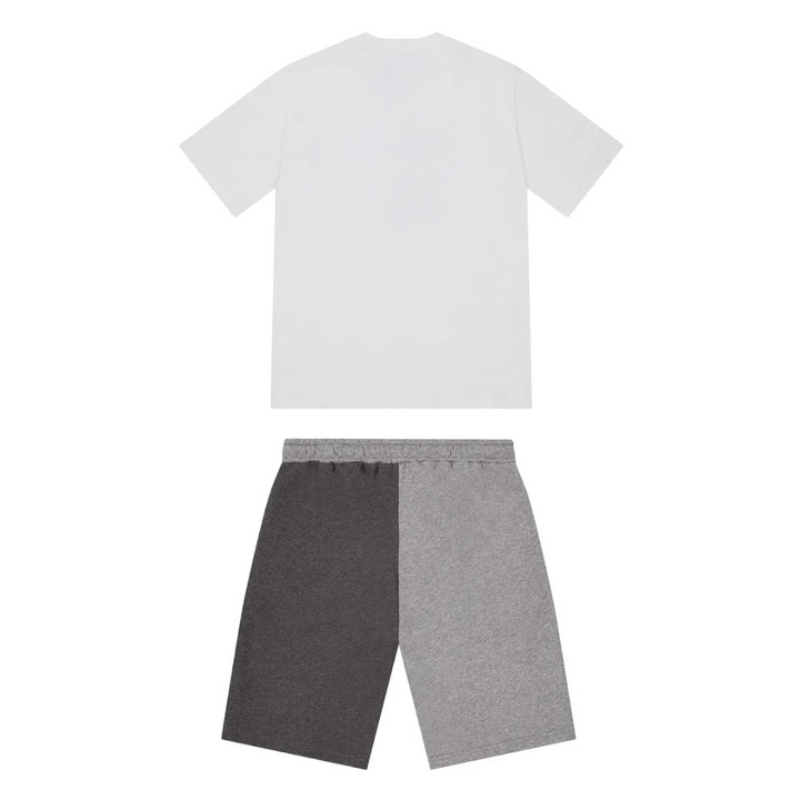 Trapstar Shooters Kurzarm-Set Weiß Grau – Stilvolles Streetwear-Outfit für Herren