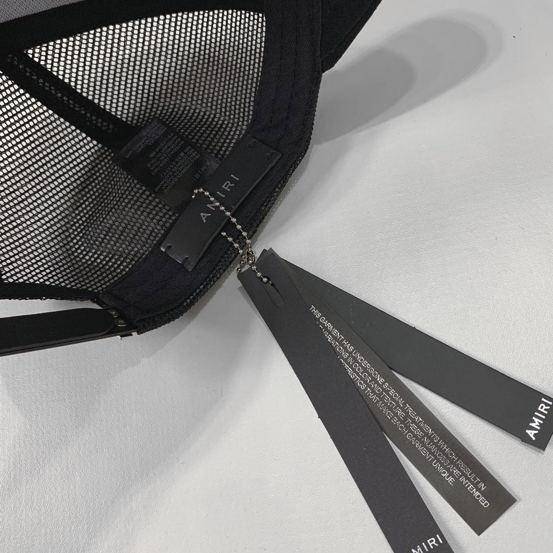 Exklusive Amiri Kappe Schwarz-Weiß – Luxuriöser Streetwear Designer Hut