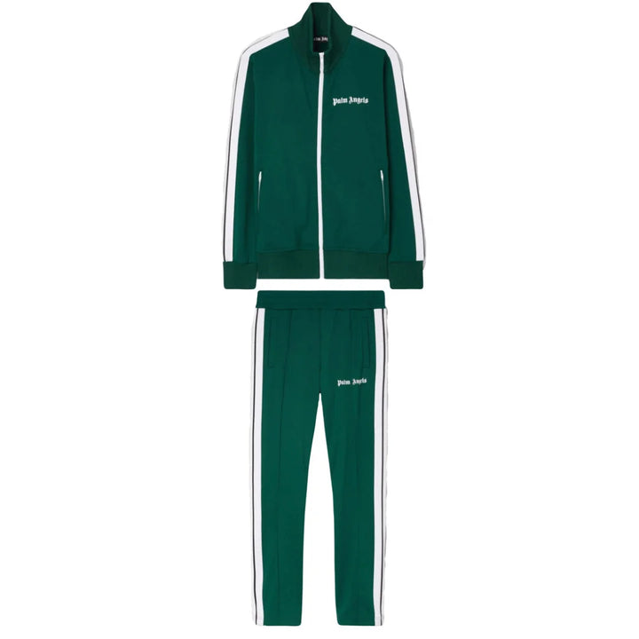Palm Angels Grüner Luxus Tracksuit: Stilvoller Trainingsanzug für Herren und Damen