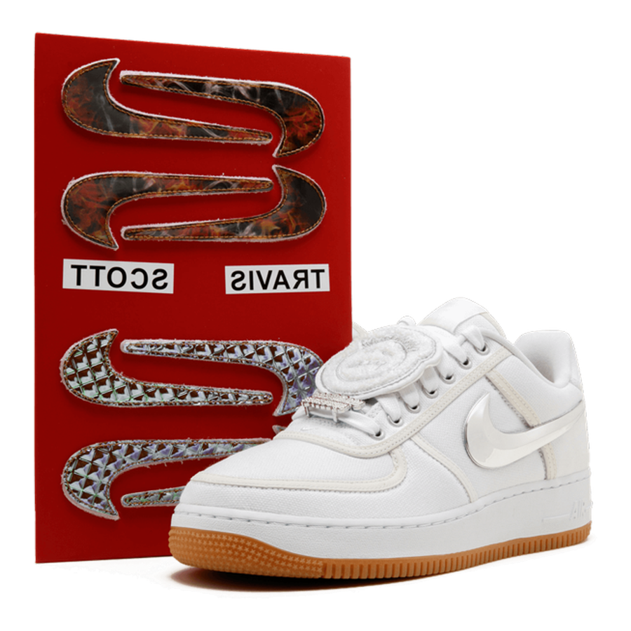 Nike Air Force 1 Low Travis Scott White – Kultiger Canvas Sneaker Wechsel-Swoosh