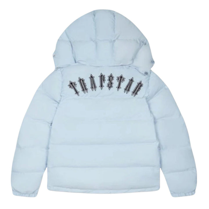 Trapstar Irongate Abnehmbare Kapuzen-Pufferjacke Babyblau: Ultimativer Streetwear-Style