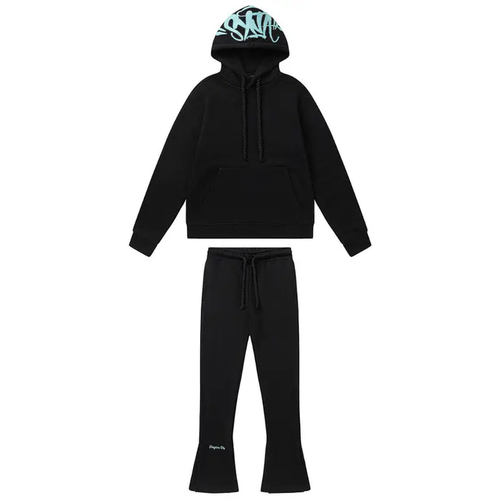 Syna World Stylischer Schwarz-Blauer Trainingsanzug: Bequem, Modern & Urban
