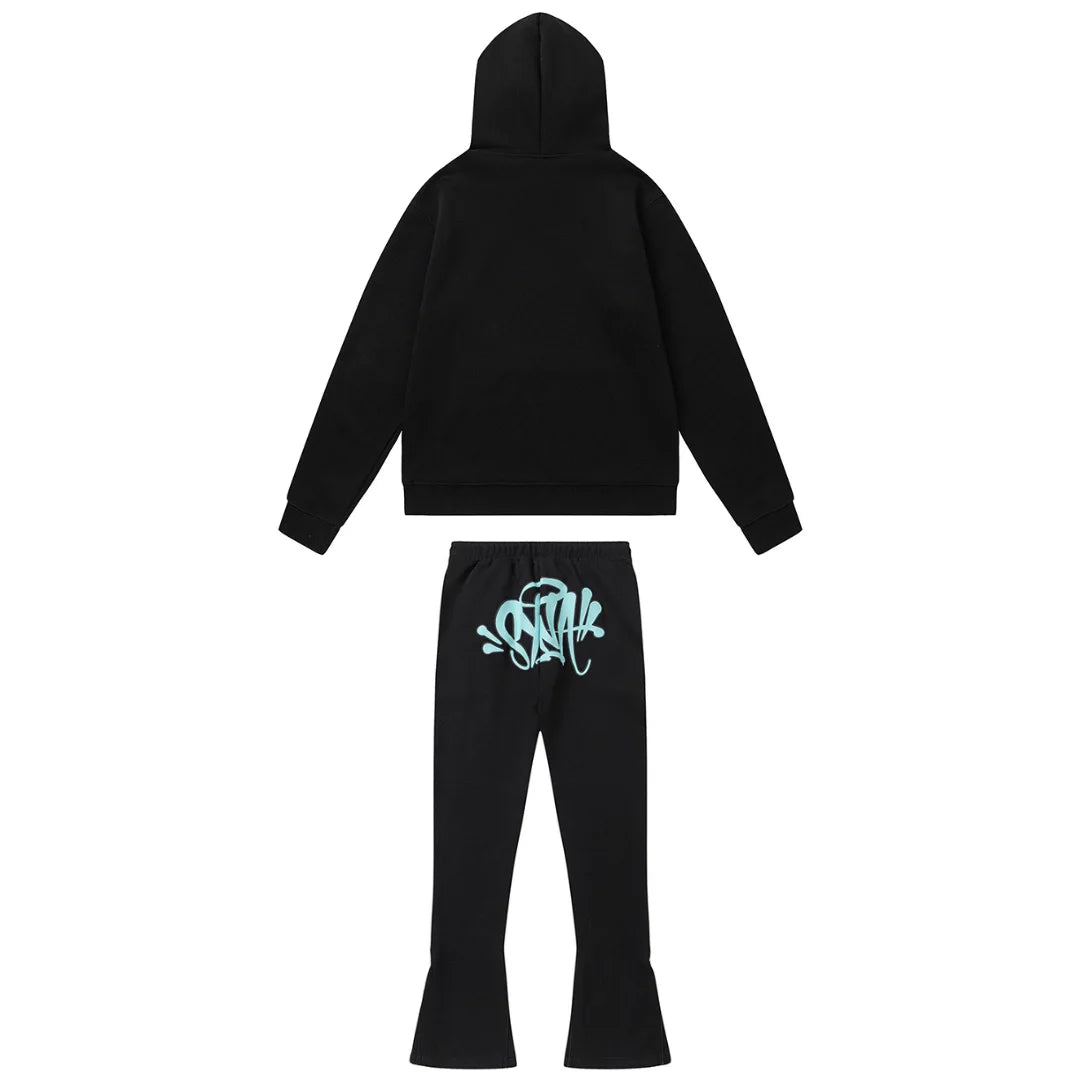 Syna World Stylischer Schwarz-Blauer Trainingsanzug: Bequem, Modern & Urban