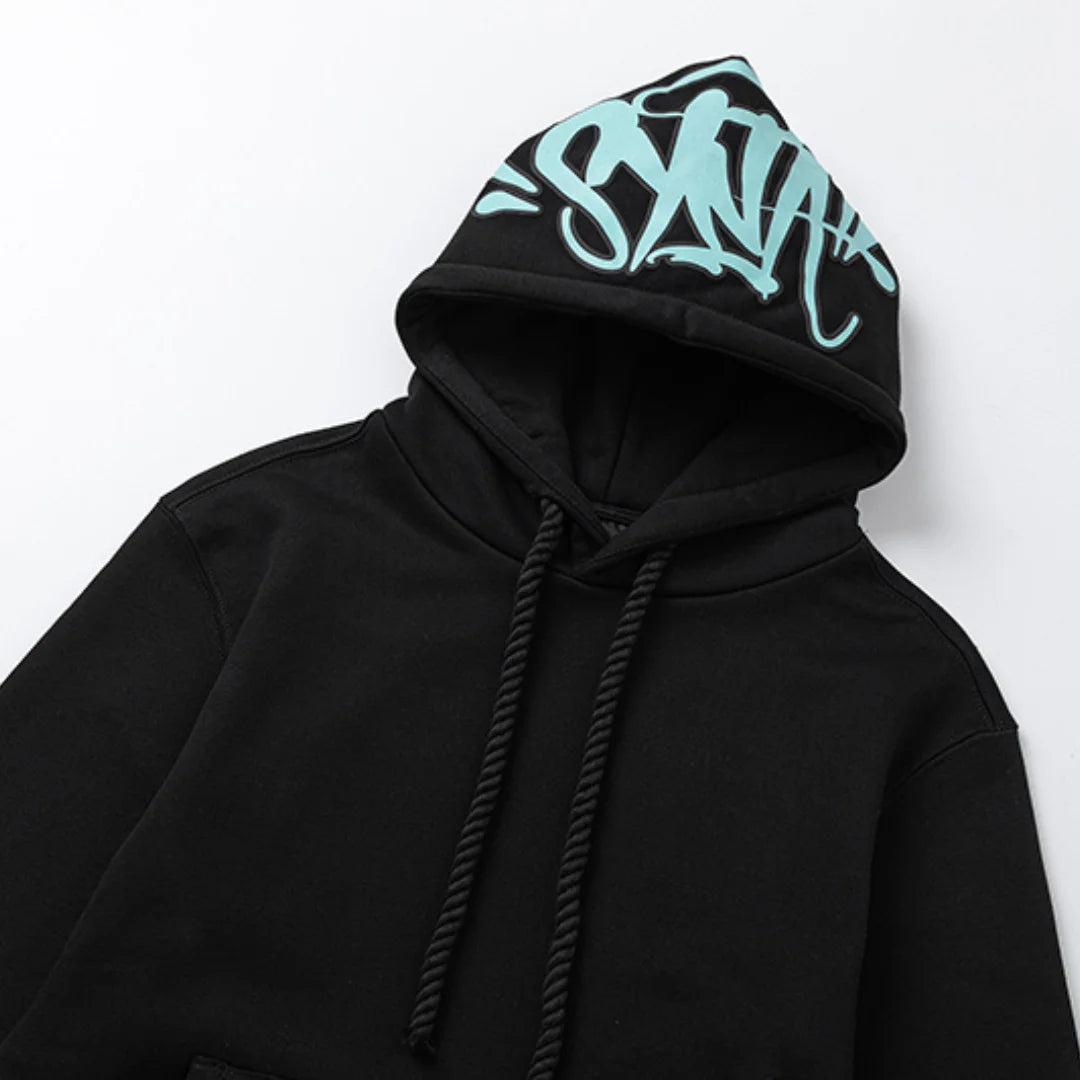 Syna World Stylischer Schwarz-Blauer Trainingsanzug: Bequem, Modern & Urban