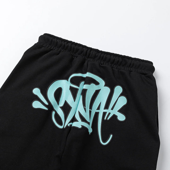 Syna World Stylischer Schwarz-Blauer Trainingsanzug: Bequem, Modern & Urban