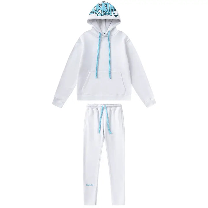 Syna World Weiß Blau Trainingsanzug – Urbaner Streetwear Style für Ihn