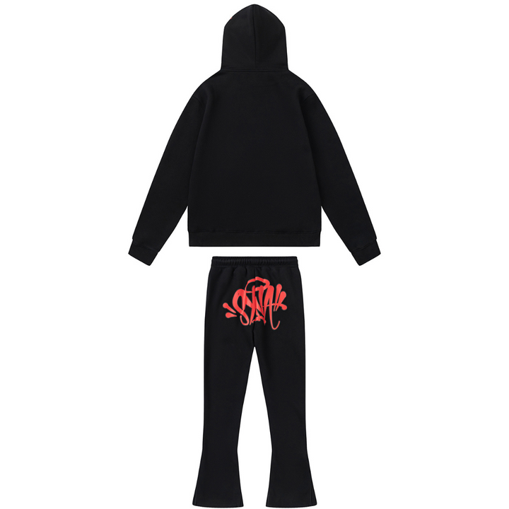 Syna World Schwarzer Roter Trainingsanzug – Stilvoll, Bequem, London Streetwear-Design