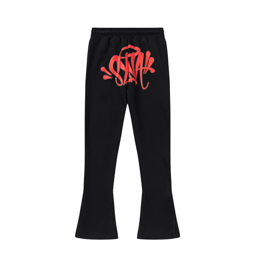 Syna World Schwarzer Roter Trainingsanzug – Stilvoll, Bequem, London Streetwear-Design