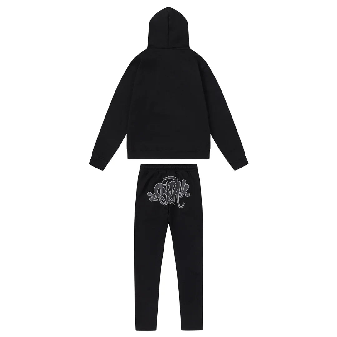 Syna World Logo Schwarz Trainingsanzug: Lässiger Urban Streetwear Komfort Set