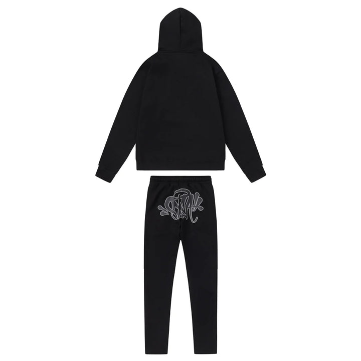 Syna World Logo Schwarz Trainingsanzug: Lässiger Urban Streetwear Komfort Set