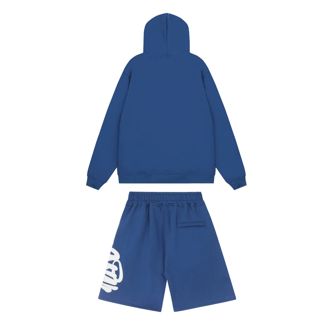 Syna World Urban Blue Set: Bequemer Streetwear Shorts Anzug für Herren