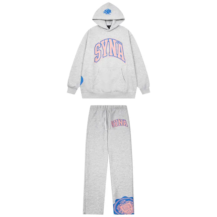 Syna World Logo Trainingsanzug – Edler Streetwear Zweiteiler für Ultimative Bequemlichkeit