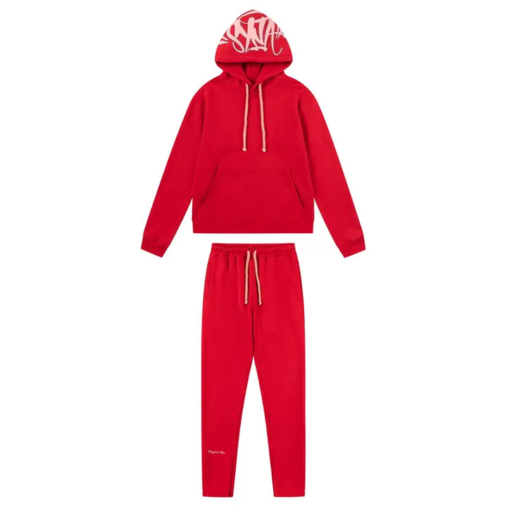 Syna World Logo Roter Trainingsanzug – Bequem, Stilvoll, Hochwertiges Streetwear Set