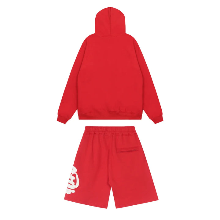 Syna World Rotes Streetwear Set: Premium Hoodie & Jogger für Urban Style