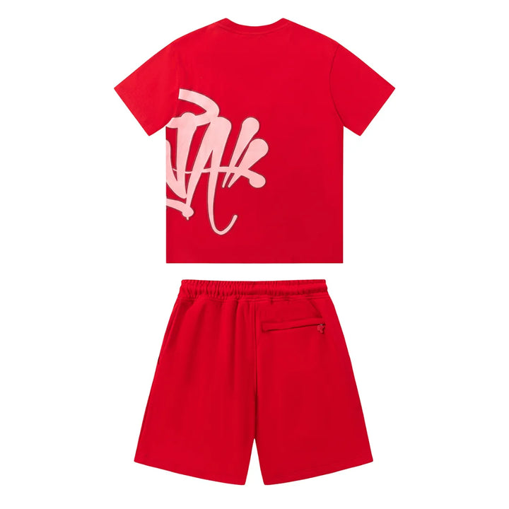 Syna World Roter Unisex Trainingsanzug – Bequemes Streetwear-Set für ultimativen Stil