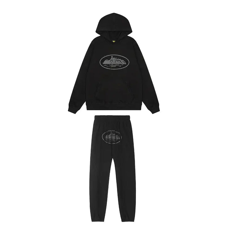 Corteiz Triple Black Trainingsanzug: Stylisch, Bequem, Exklusiv für Streetwear-Fans