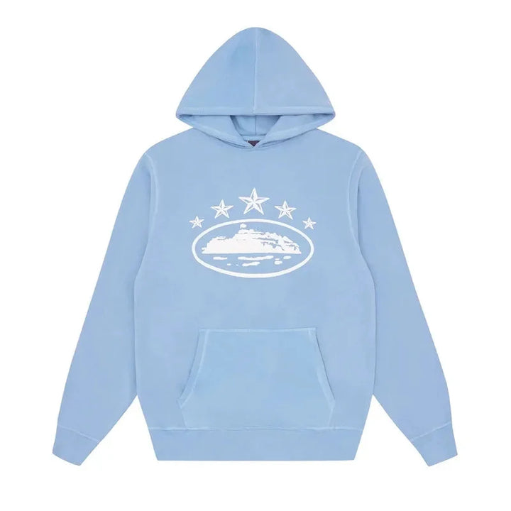 Corteiz 5 Sterne Babyblau Trainingsanzug Luxuriöses Streetwear Komfort Set Herren
