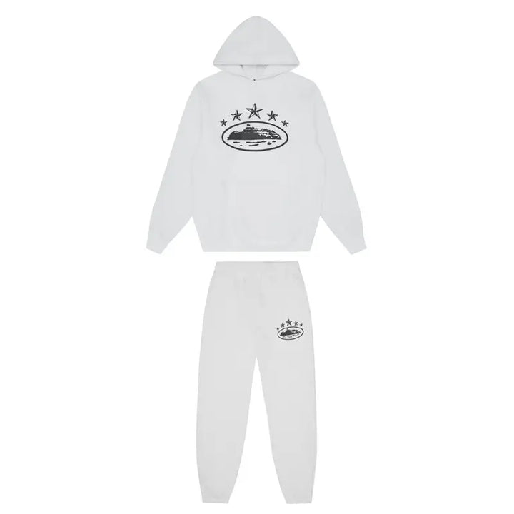 Corteiz 5 Sterne Weißer Trainingsanzug – Stylischer Premium Streetwear Komfort