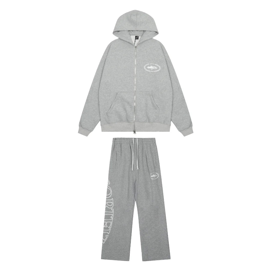 Corteiz Grauer Designer Trainingsanzug: Luxuriöser Streetwear-Stil mit Komfort