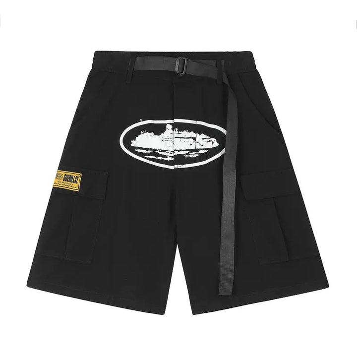 Corteiz Schwarze Cargo Shorts für Herren – Robust, Stylisch, Outdoor-Bereit