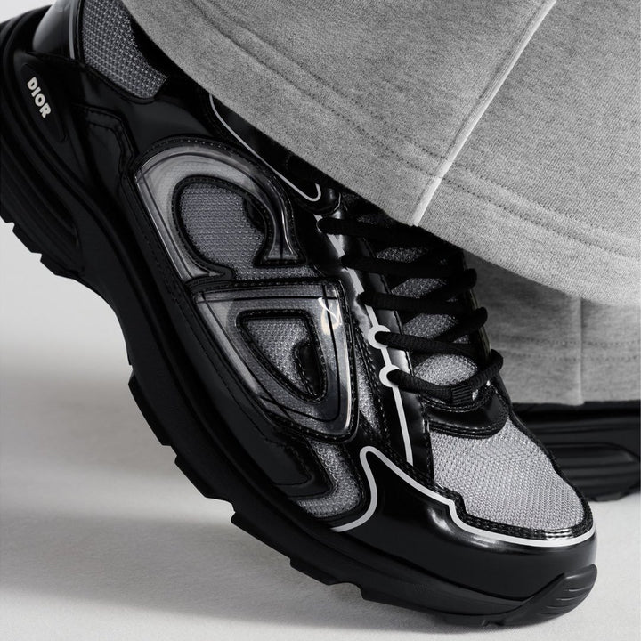 Dior B30 Countdown Sneaker: Luxuriöse Grau-Schwarze Mesh-Turnschuhe für Herren