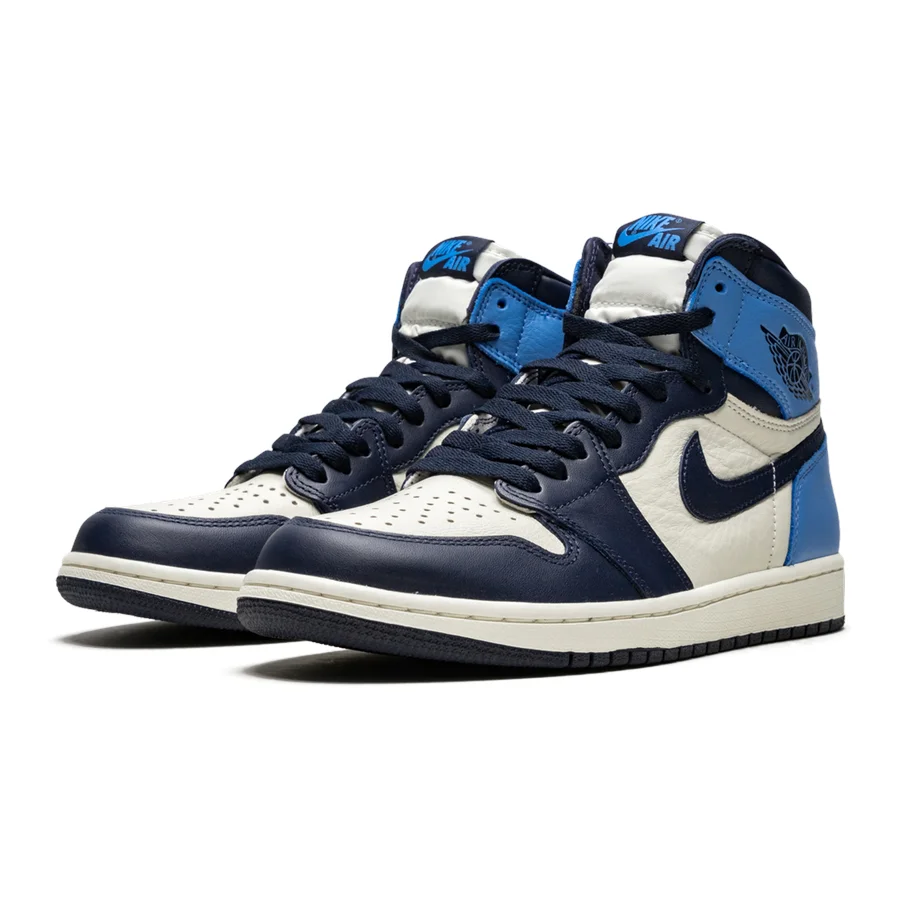 Legendärer Air Jordan 1 Retro High OG 'Obsidian/University Blue' Premium Leder Herren Sneaker