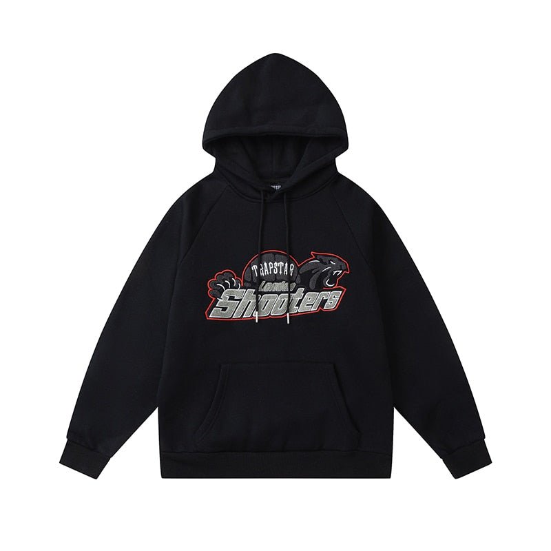 Trapstar London Shooters Schwarz-Roter Trainingsanzug – Exklusiver Streetwear Style