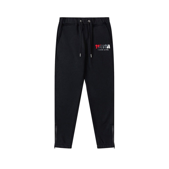 Trapstar Chenille Decoded Trainingsanzug: Schwarz-Rot, Weich, Stylisch für Urban Streetwear