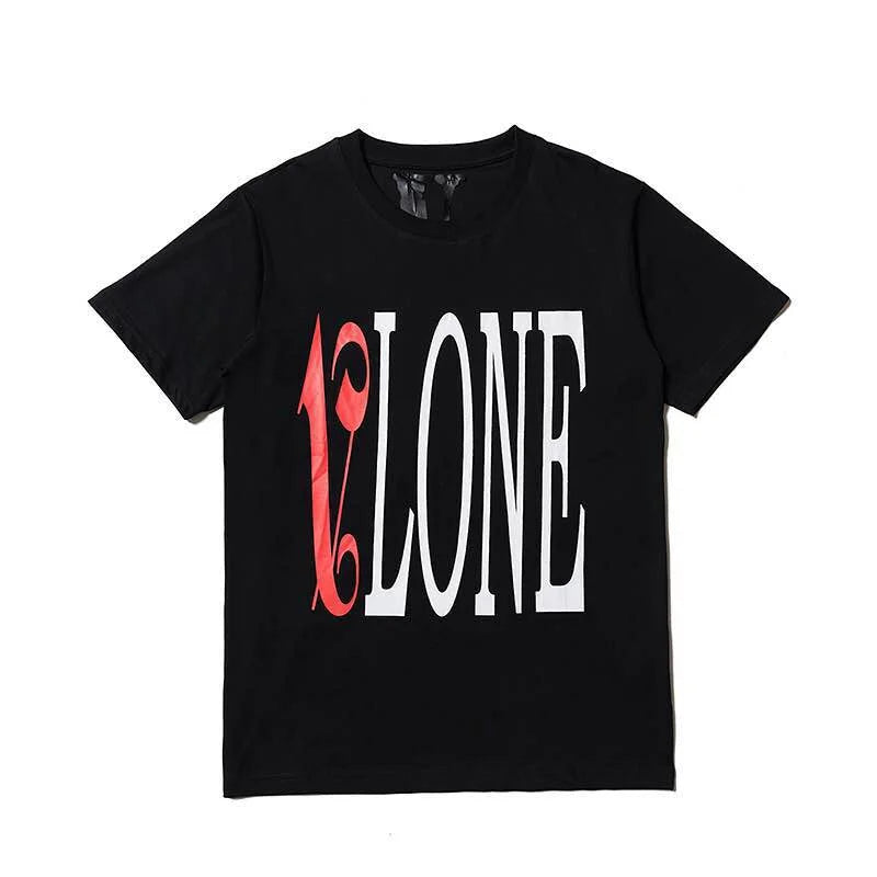 Vlone Palm Angels Designer T-Shirt Schwarz Weiß Baumwolle Unisex Streetwear Mode
