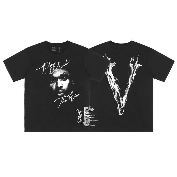 V-LONE Smoke Statement T-Shirt Unisex Baumwolle Schwarz Streetwear Design