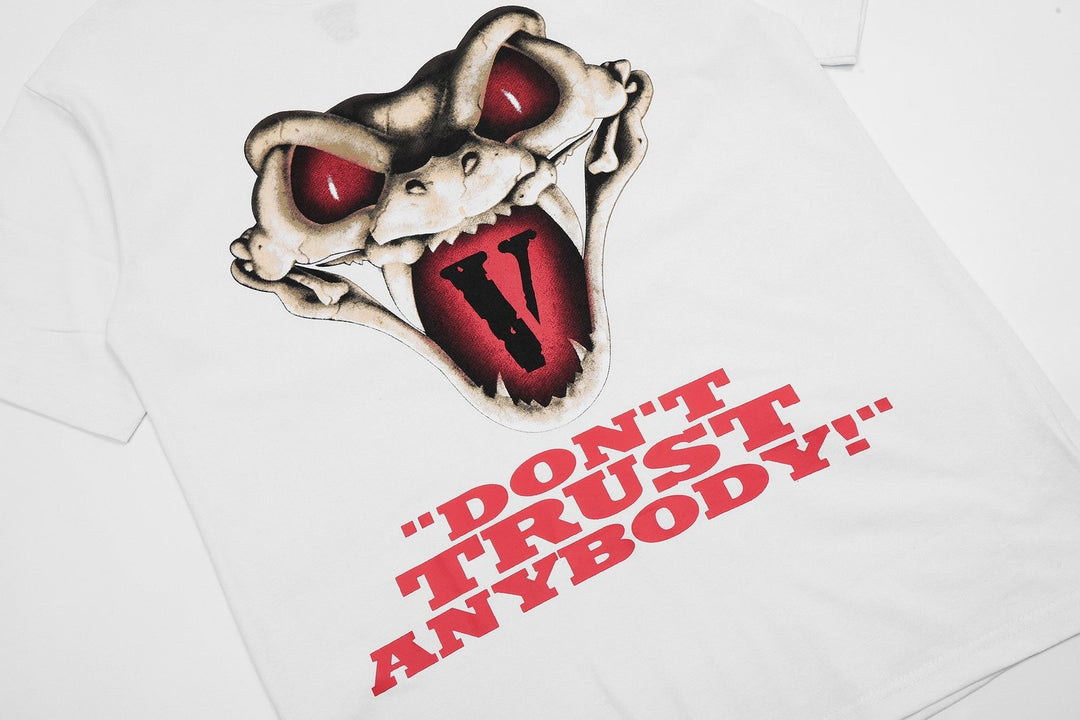 V-LONE Trust Issues Herren T-Shirt Baumwolle Kurzarm Schwarz Weiß Urban Streetwear