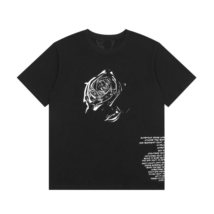 V-LONE Rose Streetwear T-Shirt Unisex Baumwolle Schwarz Komfortabel Stylisch Design