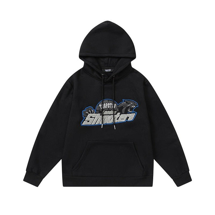 Trapstar London Shooters Schwarz-Blauer Trainingsanzug: Stylisch, Bequem, Urban Fashion Must-Have