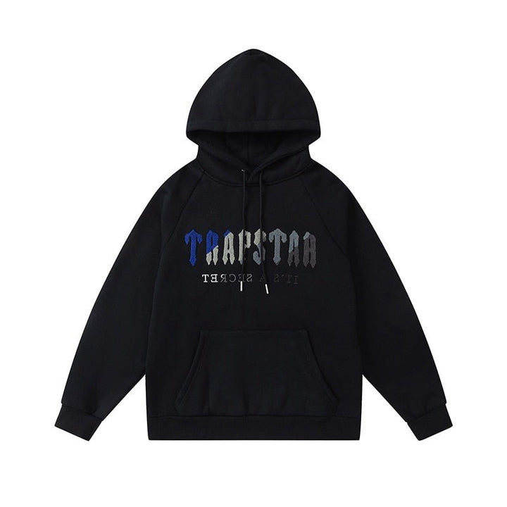 Trapstar Decoded Schwarz-Blau Chenille Trainingsanzug – Stilvoll, Bequem, Urban