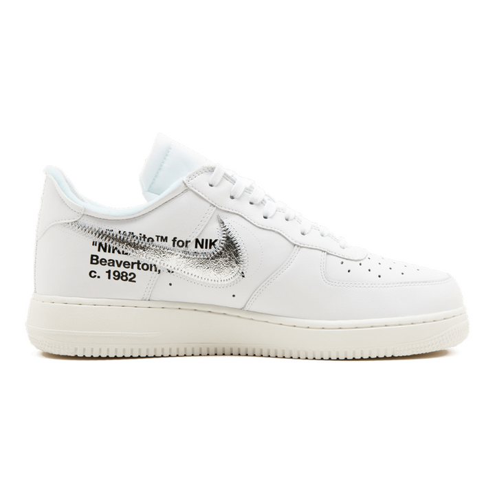 Exklusiver Nike Air Force 1 07 'Off-White ComplexCon' Sammler-Sneaker mit Silber-Swoosh