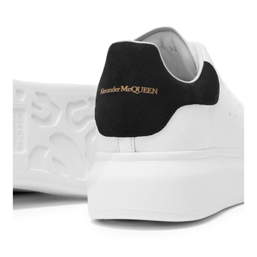 Alexander McQueen Erhöhte Sohle Weiß Schwarz Wildleder Sneaker Luxus Turnschuh