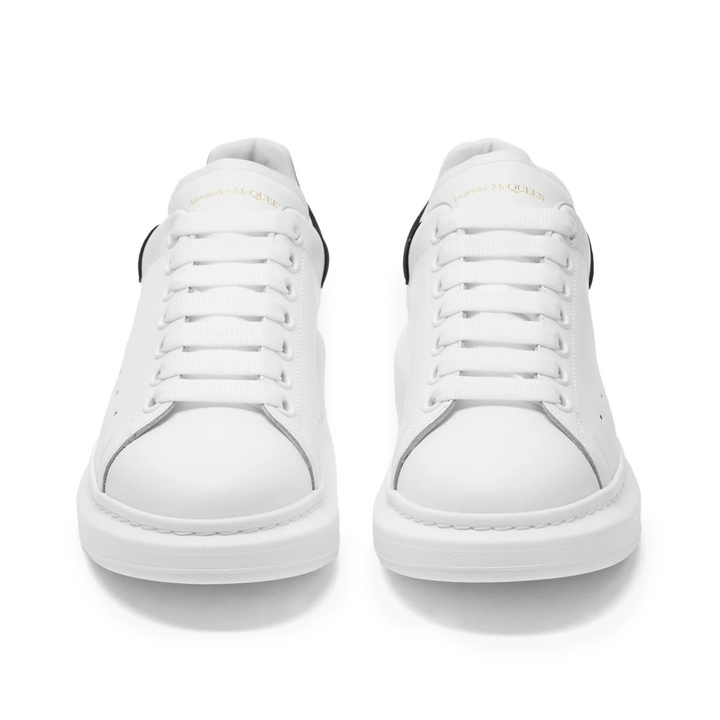 Alexander McQueen Erhöhte Sohle Weiß Schwarz Wildleder Sneaker Luxus Turnschuh