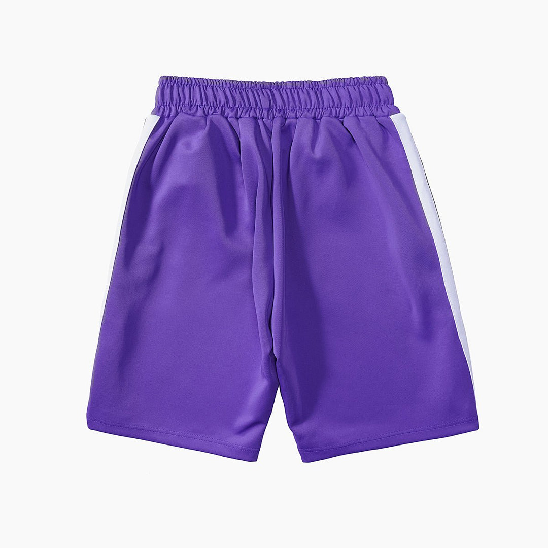 Luxuriöse Palm Angels Lila Shorts Herren Sportliche Baumwolle Bermudas Elegante Freizeitkleidung